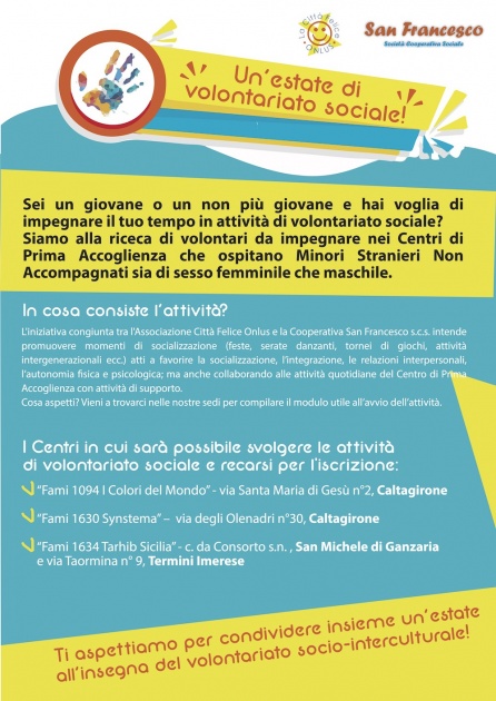“UN'ESTATE DI VOLONTARIATO SOCIALE!”