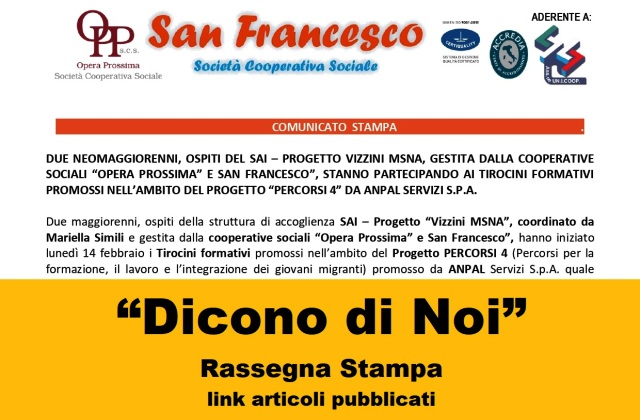 Tirocini Formativi per Neomaggiorenni del SAI Vizzini MSNA: Esperienze di Inclusione Lavorativa a Mineo