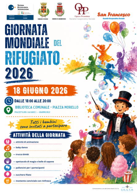 Grammichele celebra la Giornata Mondiale del Rifugiato 2026 con un’iniziativa dedicata ai bambini e alla comunità